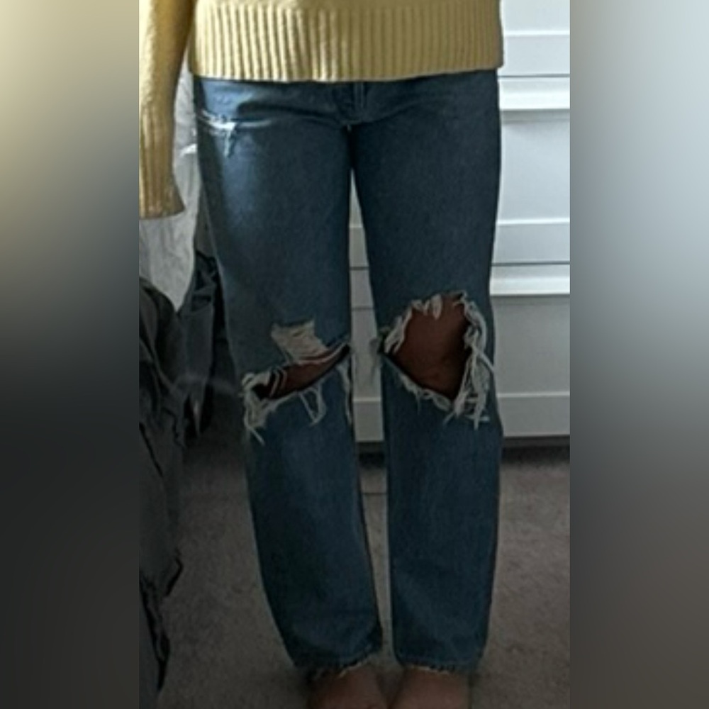 The most perfect Agolde High Rise Distressed Blue Jeans